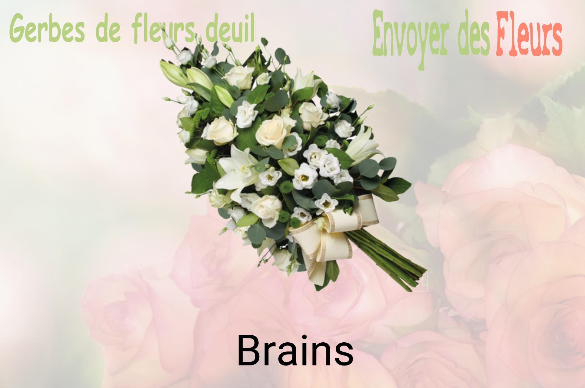 Gerbe de fleurs de deuil livrée à Brains